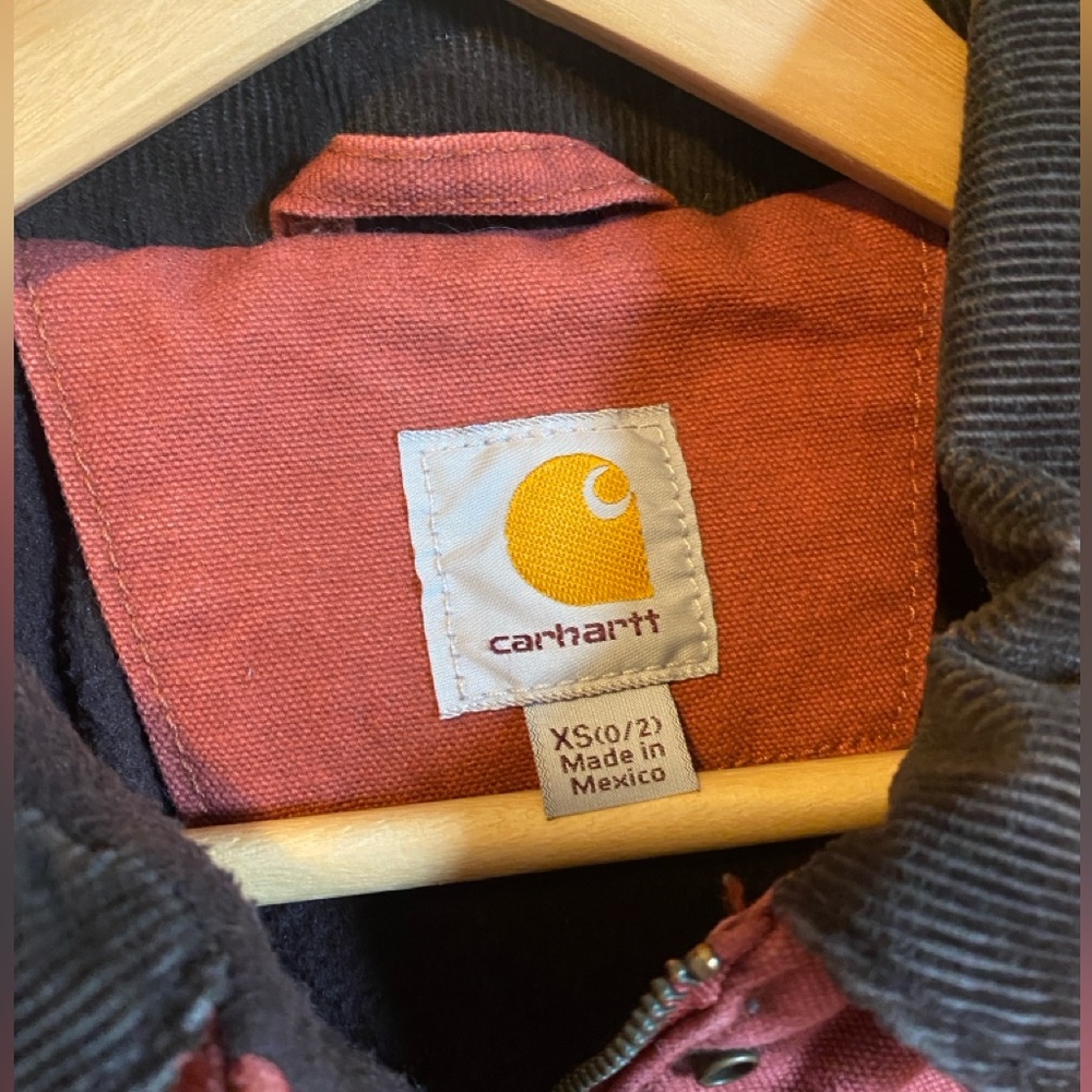 RARE Vintage Carhartt Womens Jacket Small Lined Quilted Sandstone Brick Red - Picture 2 of 9